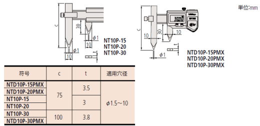 NTD10P･NT10Pの外観寸法図