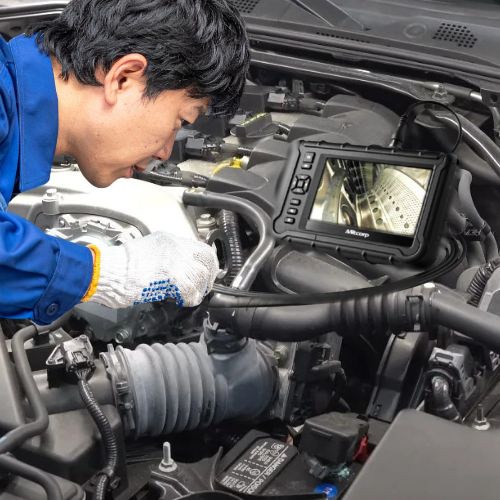 分解せずにエンジン内部を確認。油に強い工業用内視鏡X2000