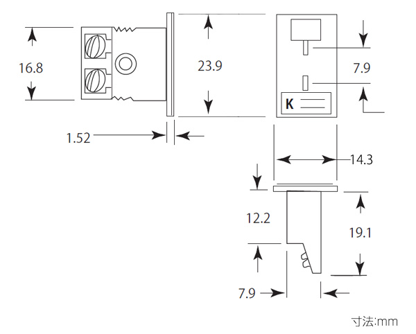 MPJシリーズの寸法図