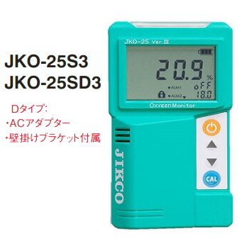 酸素濃度計 ＜JKO-25SD3＞ Ver.3イチネンジコ－【送料・代引手数料無料】-