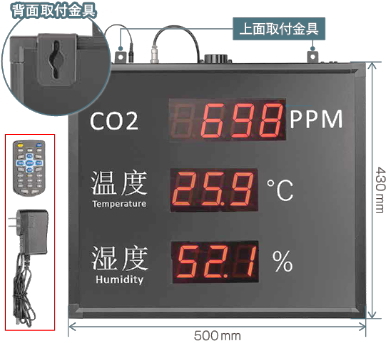 サイズ大型CO2モニターHJ-CO2-LED56