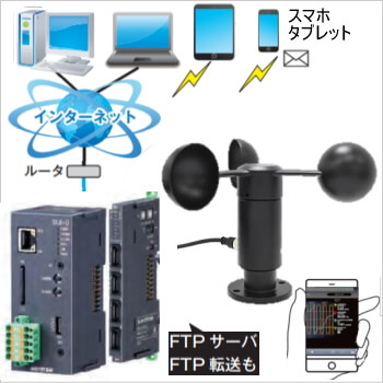 遠隔風速監視システムMJ-WSS-IoT（Webロガー）