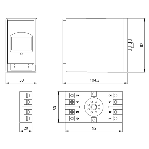 照度変換器 TR-LXT1A4 外形寸法