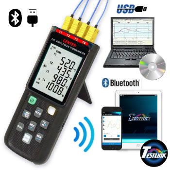 土壌温度計CENTER521 Blueto土壌温度計CENTER521 Bluetooth/USB対応データロガー4チャンネル
