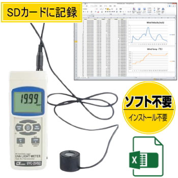 デジタル紫外線強度計UVC-254SD ST（SDカード記録式）