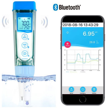 サトテック Bluetooth対応防水マルチ水質計 HJ-PC60-Z(pH・導電率EC 