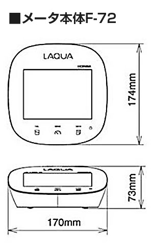 メータ本体F-72の外形寸法図