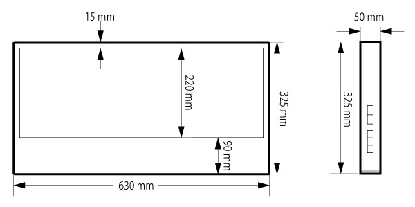 サトテック 特大型表示器 ST-MU-JD200R外形寸法図