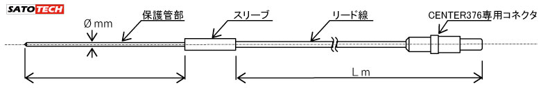 白金高速応答センサ Pt100 クラスA（極細形φ1.6ｍｍ） (温度計CENTER376用)