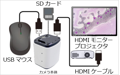 HDMIモニター付顕微鏡カメラTC-1000M