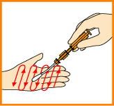 ふき取り検査（ルミテスター）の手指のふき取り方
